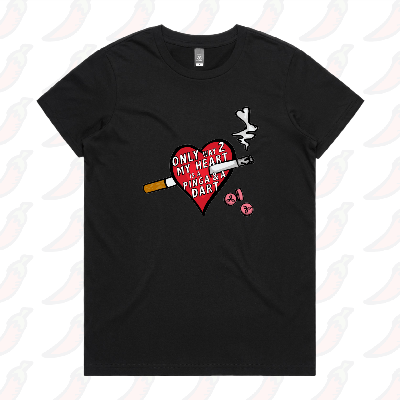 XS / Black / Large Front Design The Way To My Heart 💊🚬 - Women's T Shirt