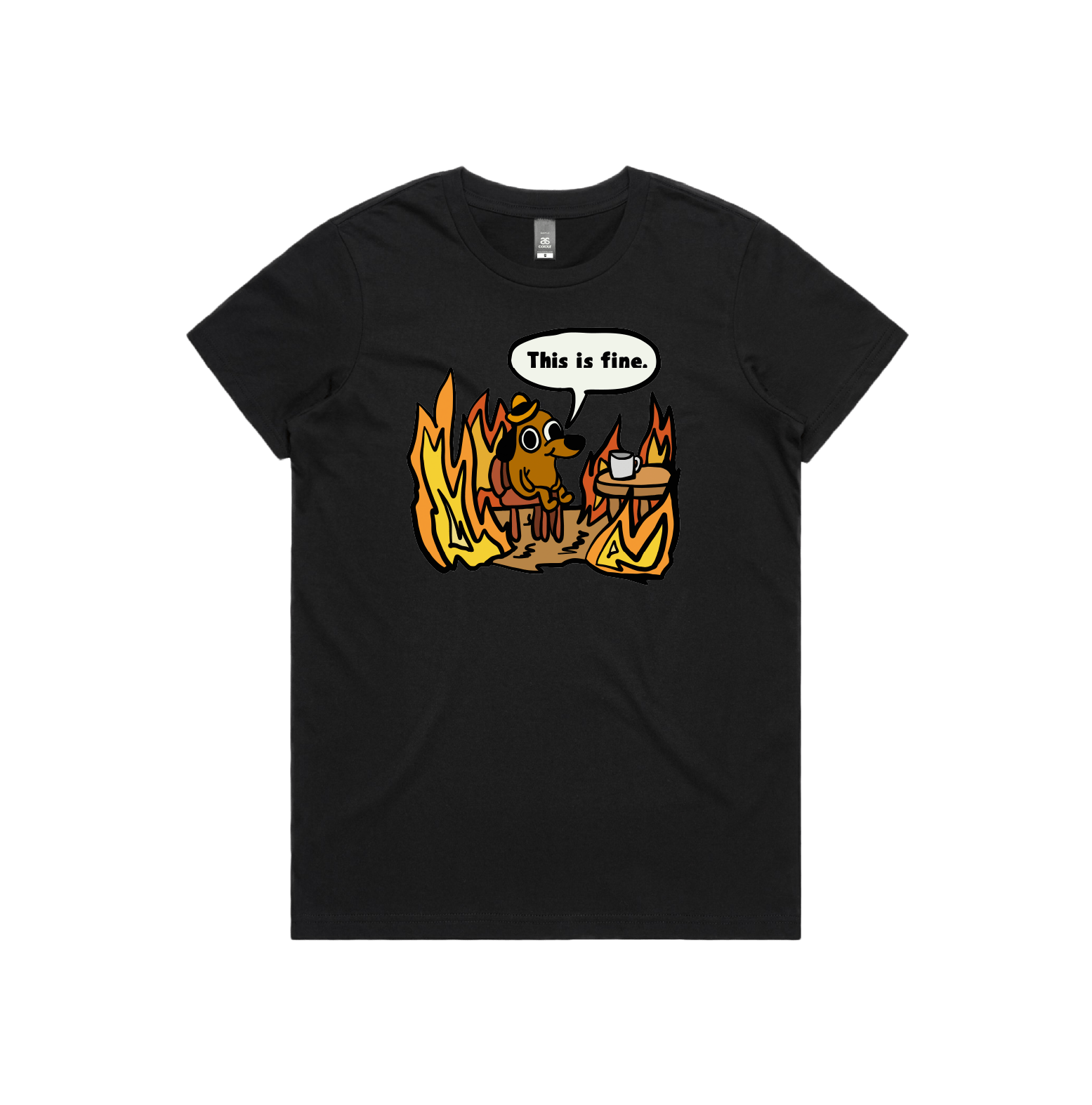 XS / Black / Large Front Design This Is Fine 🔥 - Women's T Shirt