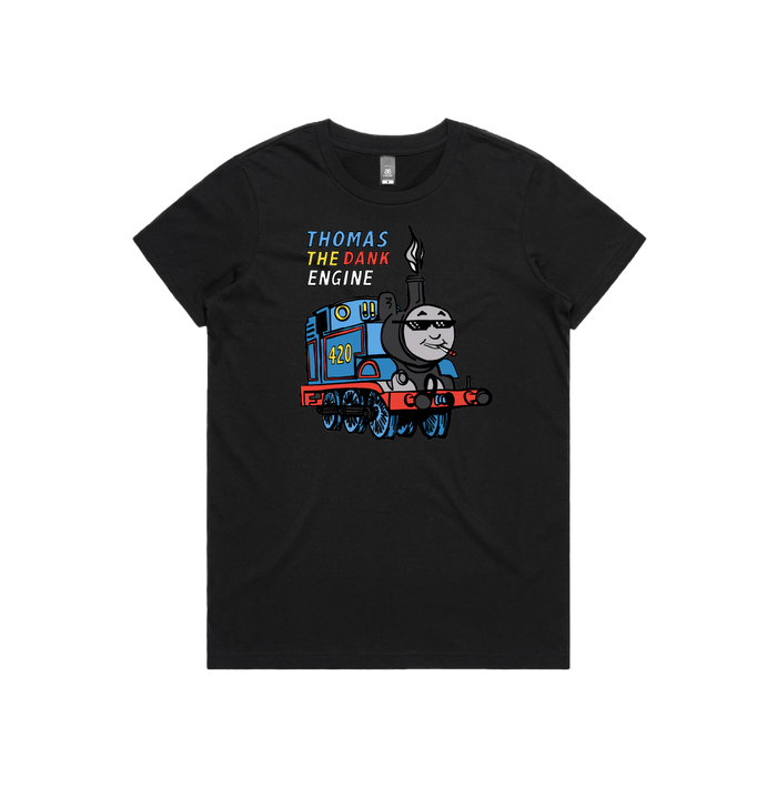 XS / Black / Large Front Design Thomas The Dank Engine 🚂 - Women's T Shirt