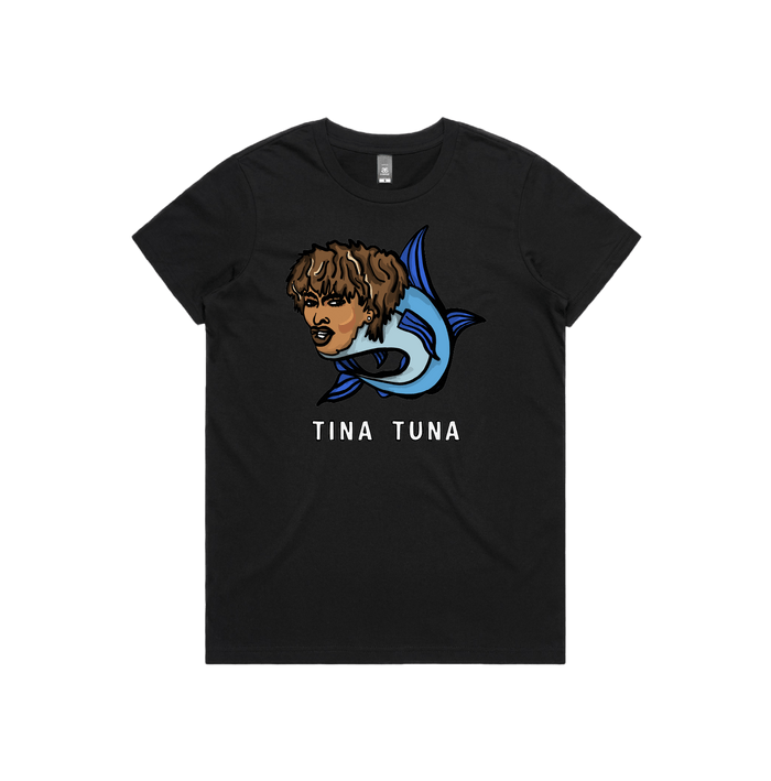XS / Black / Large Front Design Tina Tuna 🐟 - Women's T Shirt