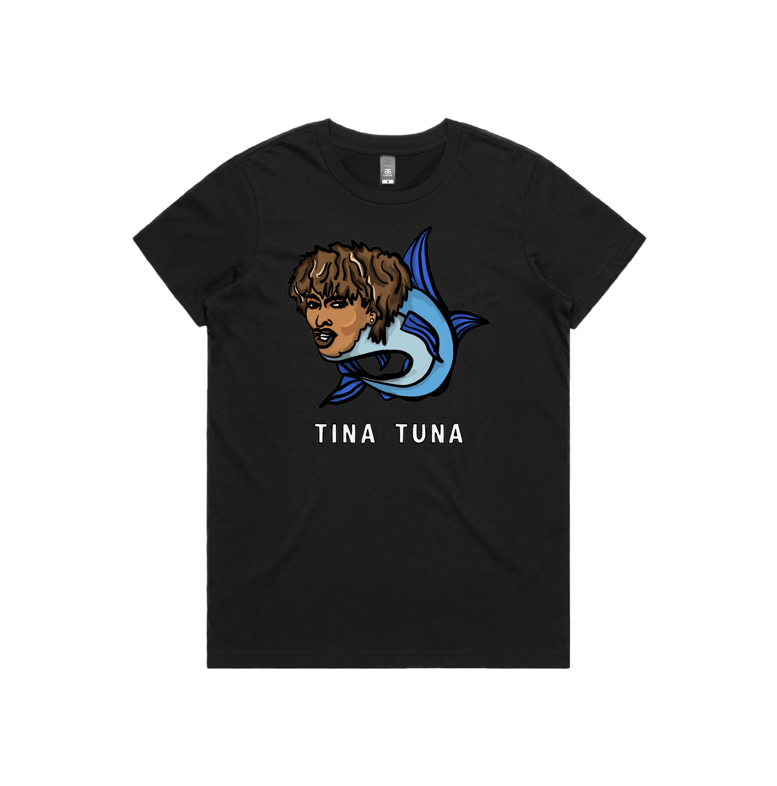 XS / Black / Large Front Design Tina Tuna 🐟 - Women's T Shirt