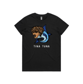 XS / Black / Large Front Design Tina Tuna 🐟 - Women's T Shirt