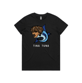XS / Black / Large Front Design Tina Tuna 🐟 - Women's T Shirt