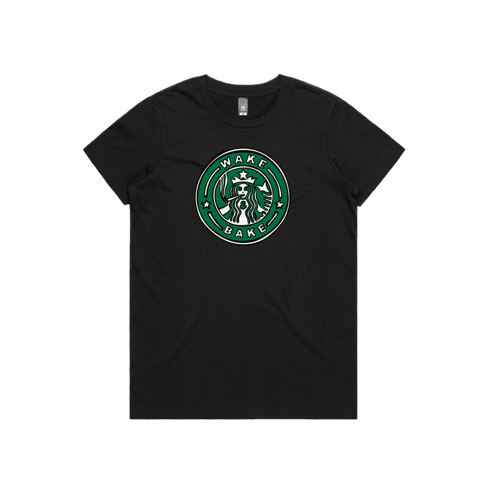 XS / Black / Large Front Design Wake & Bake 🚬 - Women's T Shirt
