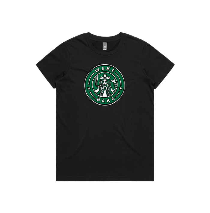 XS / Black / Large Front Design Wake & Bake 🚬 - Women's T Shirt