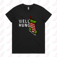 XS / Black / Large Front Design Well Hung 🧦🎄- Women's T Shirt