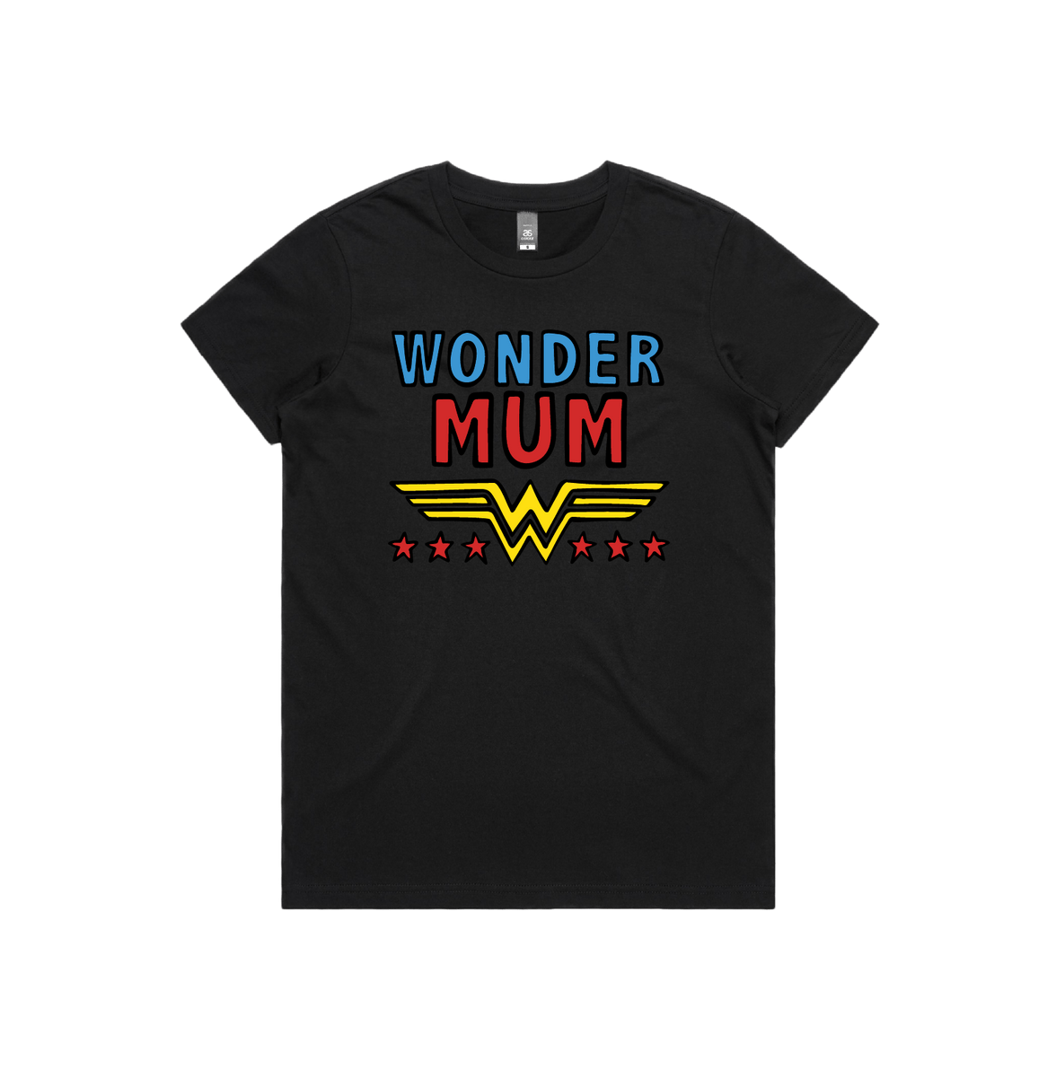 XS / Black / Large Front Design Wondermum 🦸‍♀️ - Women's T Shirt