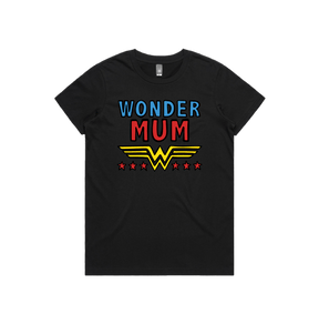 XS / Black / Large Front Design Wondermum 🦸‍♀️ - Women's T Shirt
