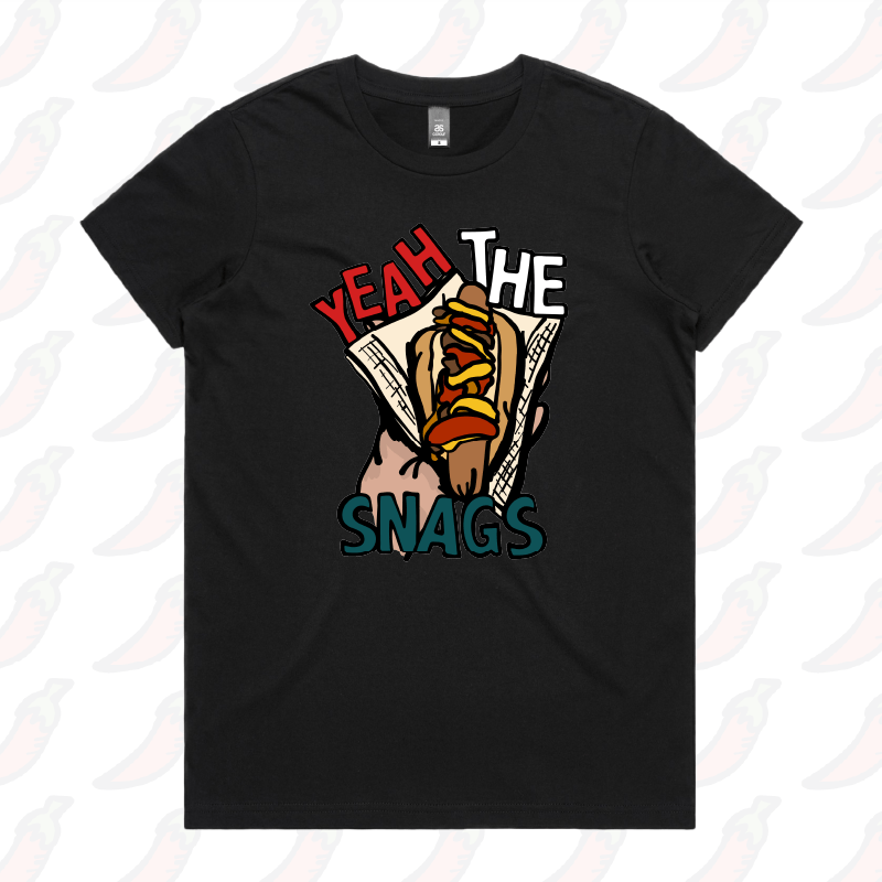XS / Black / Large Front Design Yeah the Snags! (YTS!) 🌭 - Women's T Shirt