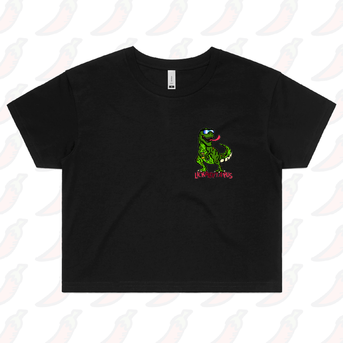 XS / Black Lickalottapus 🦖👅- Women's Crop Top