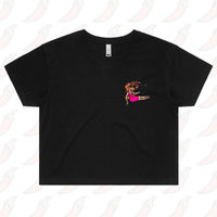 XS / Black Shrimp on a Barbie 👜 - Women's Crop Top