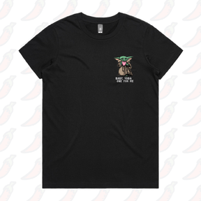 XS / Black / Small Front Design Baby Yoda Love 👽❤️ - Women's T Shirt