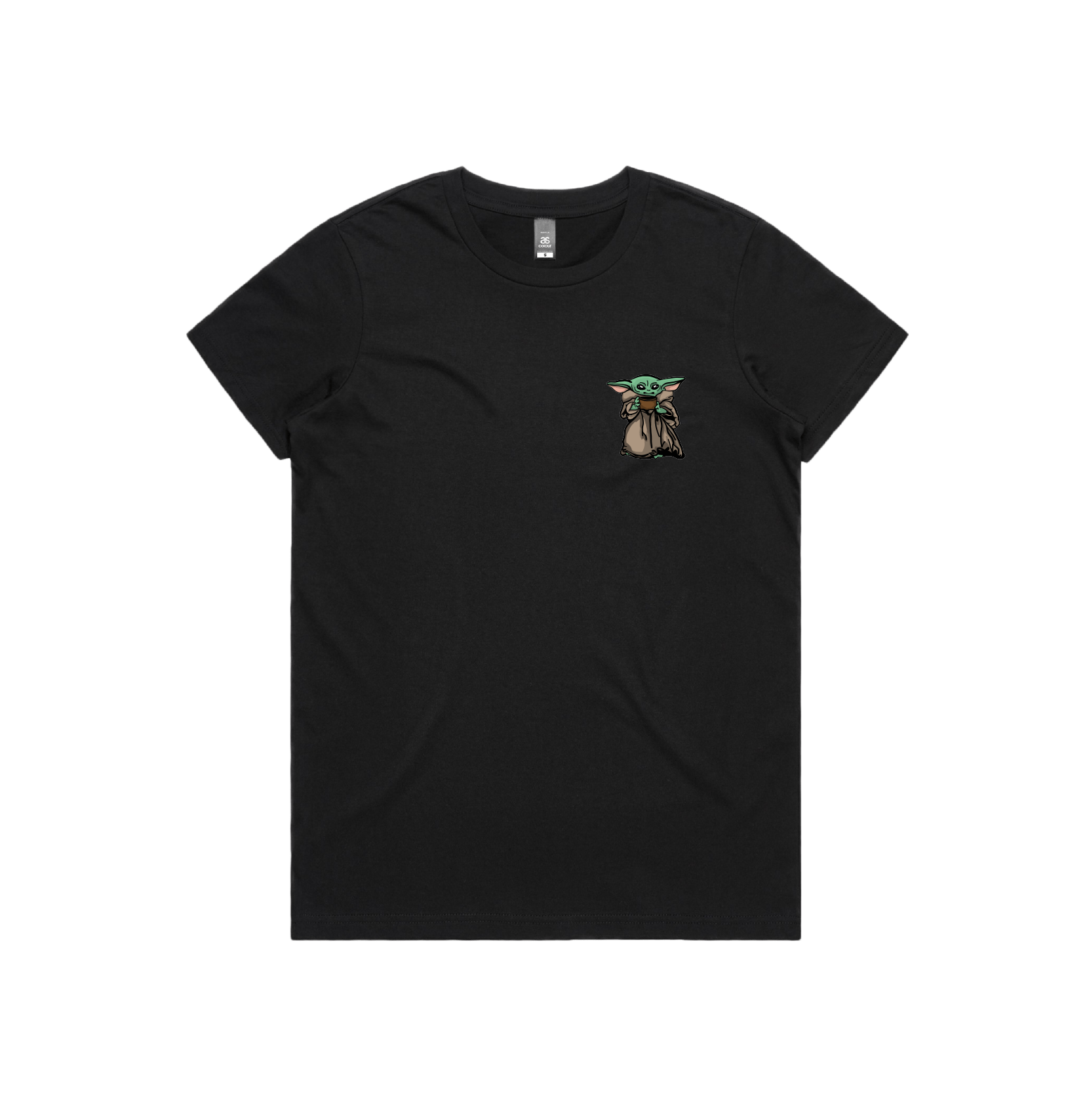 XS / Black / Small Front Design Baby Yoda 👶 - Women's T Shirt