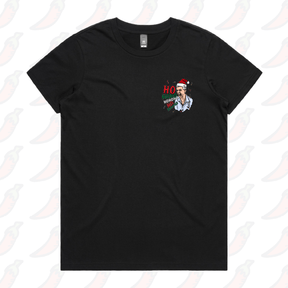 XS / Black / Small Front Design Barking Dog Man Christmas 🗣️🎄 - Women's T Shirt