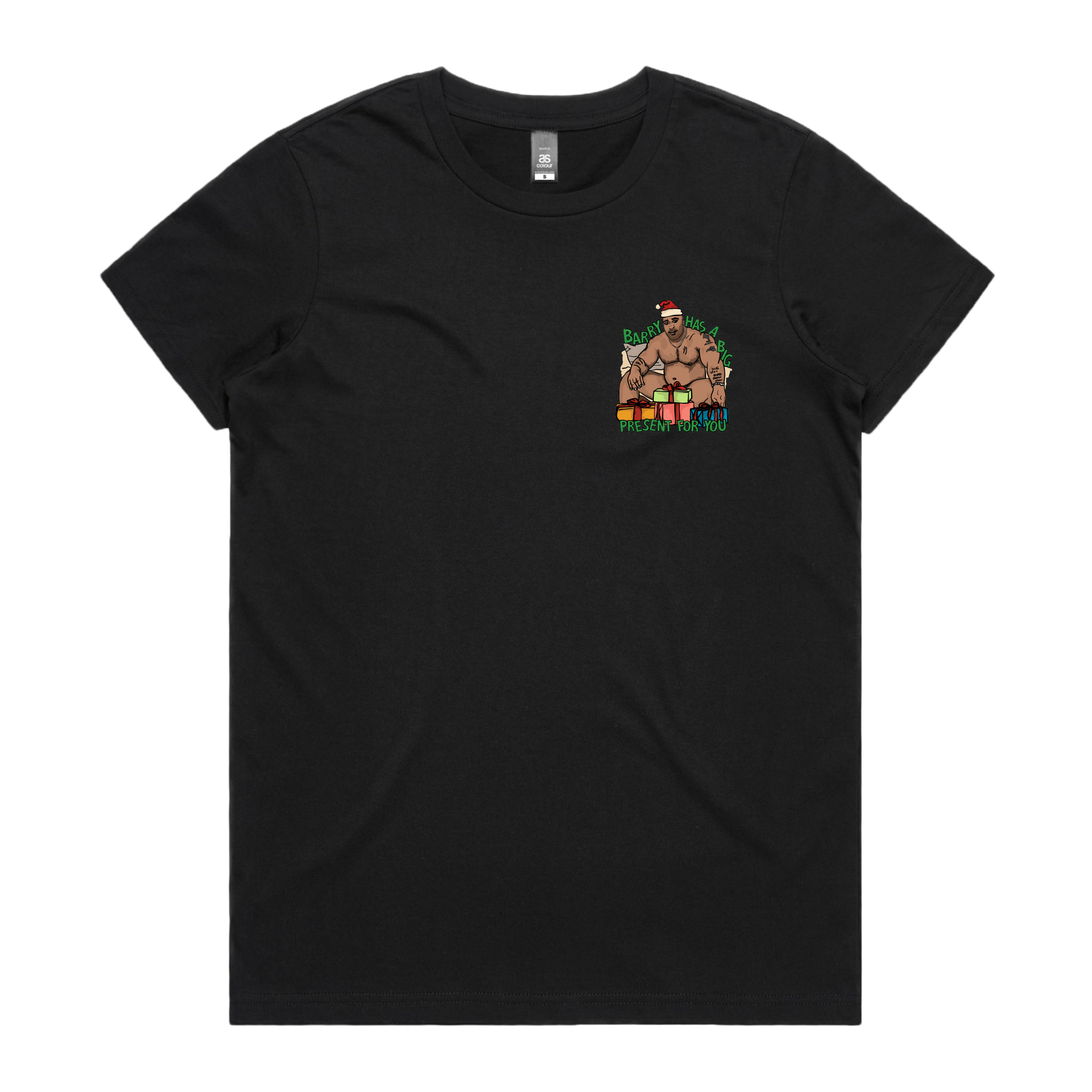 XS / Black / Small Front Design Big Barry Christmas 🍆🎄- Women's T Shirt