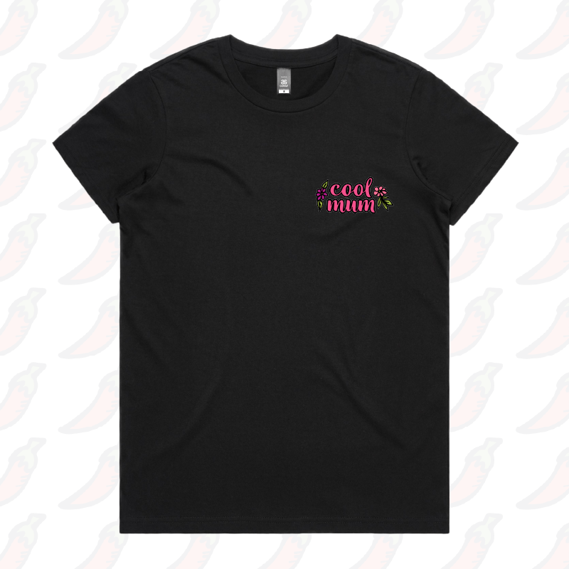 XS / Black / Small Front Design Cool Mum 🌷– Women's T Shirt