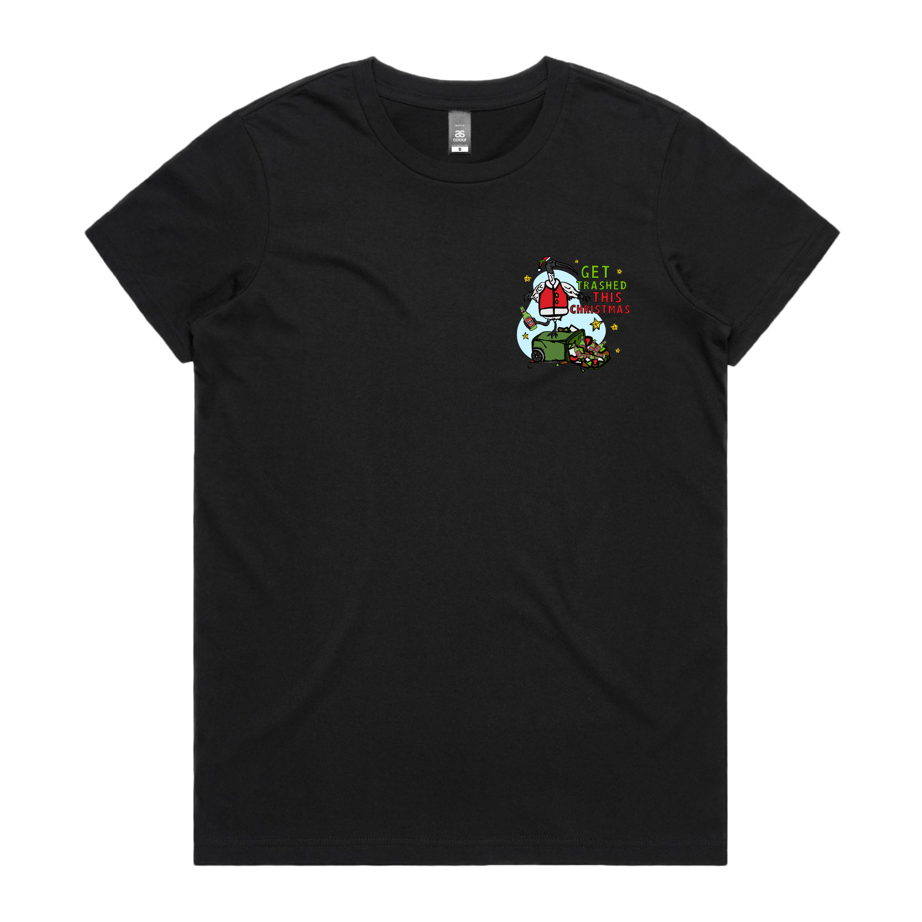 XS / Black / Small Front Design Ibis Christmas 🗑️🎄- Women's T Shirt