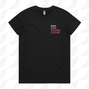 XS / Black / Small Front Design Mum. Wife. Legend 🏅 - Women's T Shirt
