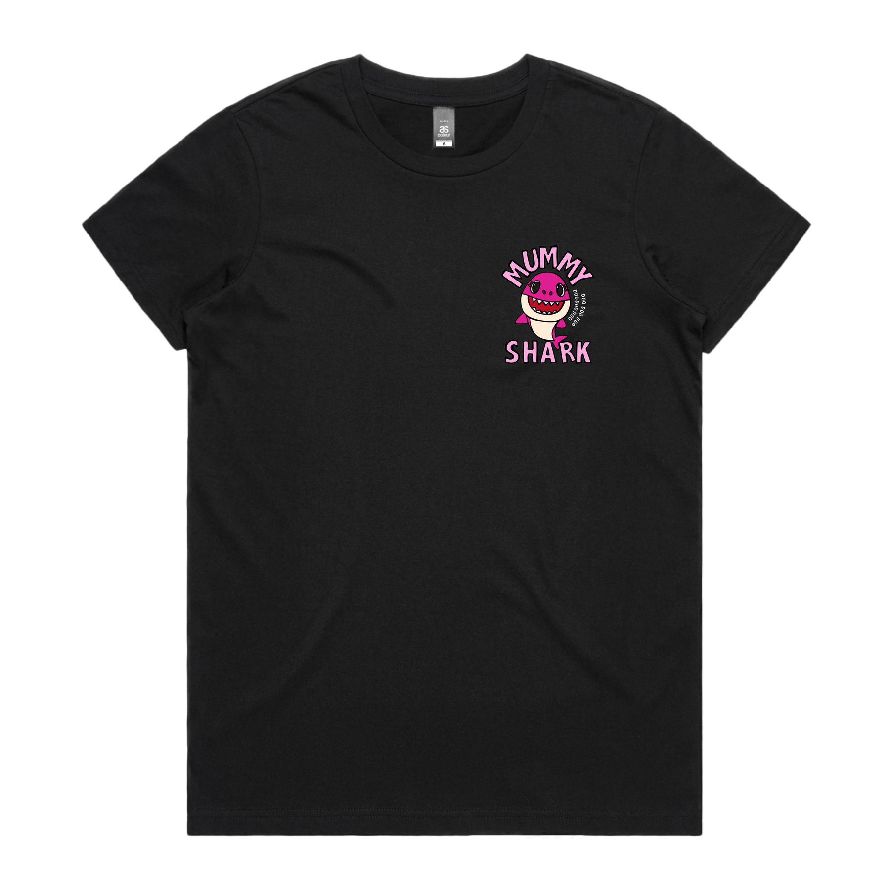 XS / Black / Small Front Design Mummy Shark 🦈 - Women's T Shirt