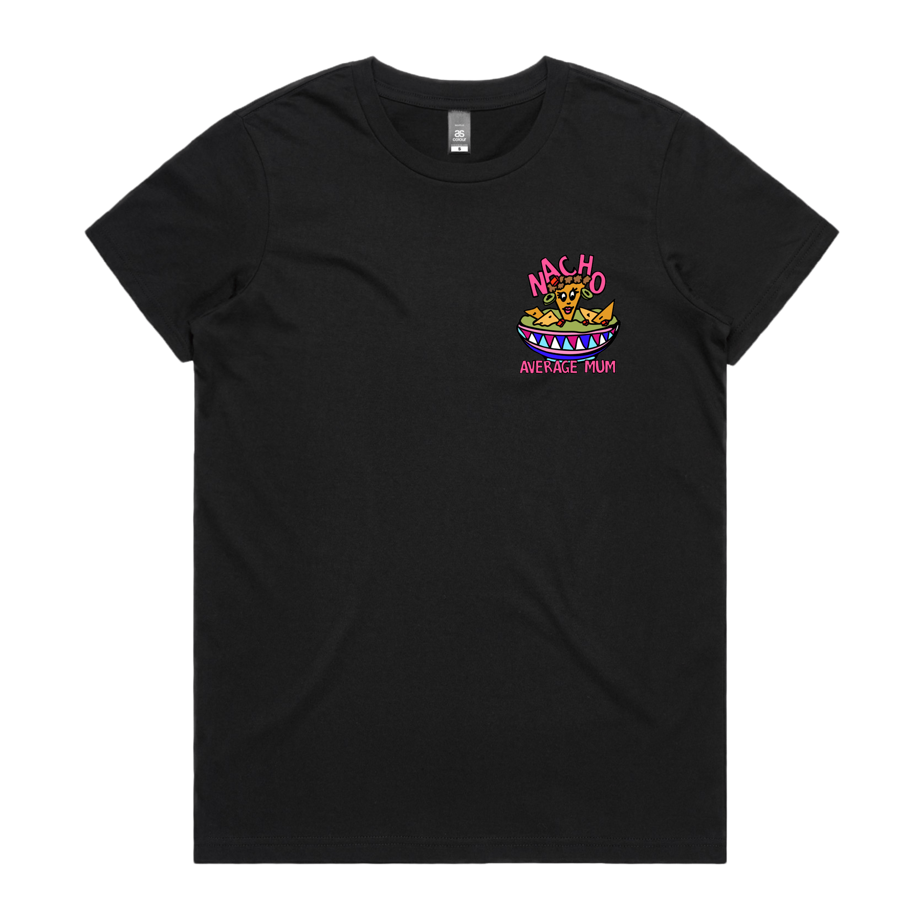 XS / Black / Small Front Design Nacho Average Mum 😉 – Women's T Shirt