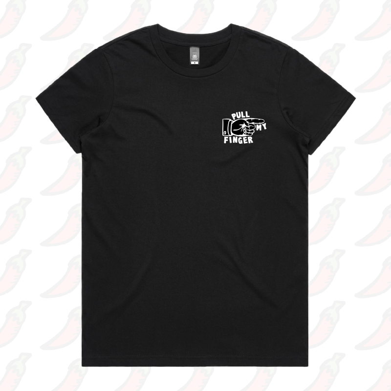 XS / Black / Small Front Design Pull My Finger 👉 – Women's T Shirt