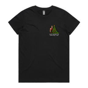 XS / Black / Small Front Design Rock Around The Christmas Tree 🎄 - Women's T Shirt