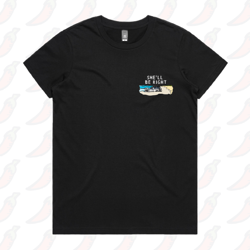 XS / Black / Small Front Design She'll Be Right 🤷‍♂️ - Women's T Shirt