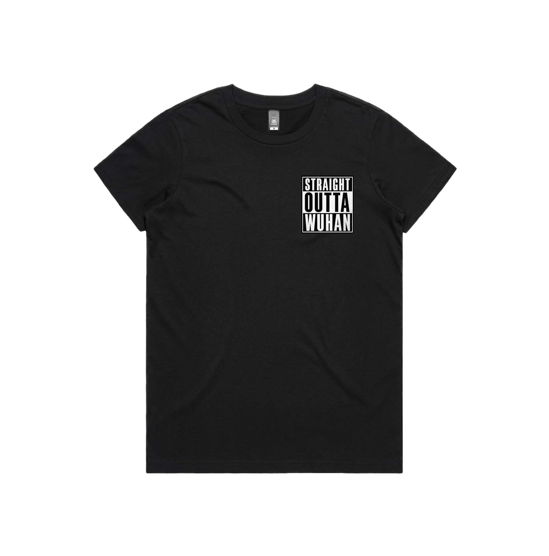 XS / Black / Small Front Design Straight Outta Wuhan ✊🏾 - Women's T Shirt