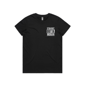 XS / Black / Small Front Design Straight Outta Wuhan ✊🏾 - Women's T Shirt