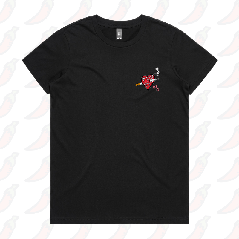 XS / Black / Small Front Design The Way To My Heart 💊🚬 - Women's T Shirt