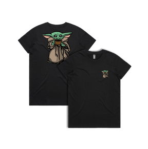 XS / Black / Small Front & Large Back Design Baby Yoda 👶 - Women's T Shirt