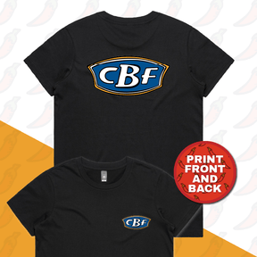 XS / Black / Small Front & Large Back Design CBF ⛺🚤🎣 - Women's T Shirt