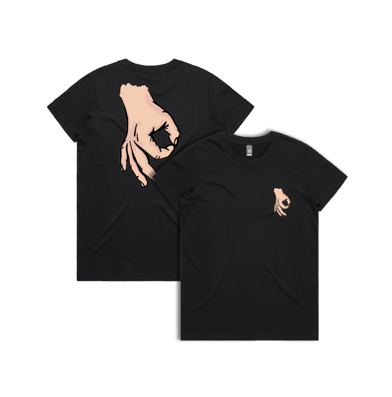 XS / Black / Small Front & Large Back Design Circle Game 👊 - Women's T Shirt