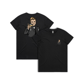 XS / Black / Small Front & Large Back Design DiCaprio Gatsby Cheers 🍸 - Women's T Shirt