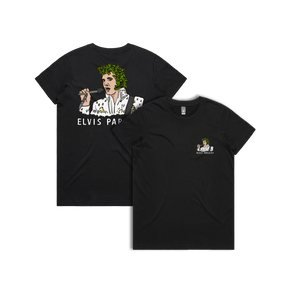 XS / Black / Small Front & Large Back Design Elvis Parsley 🌿 - Women's T Shirt