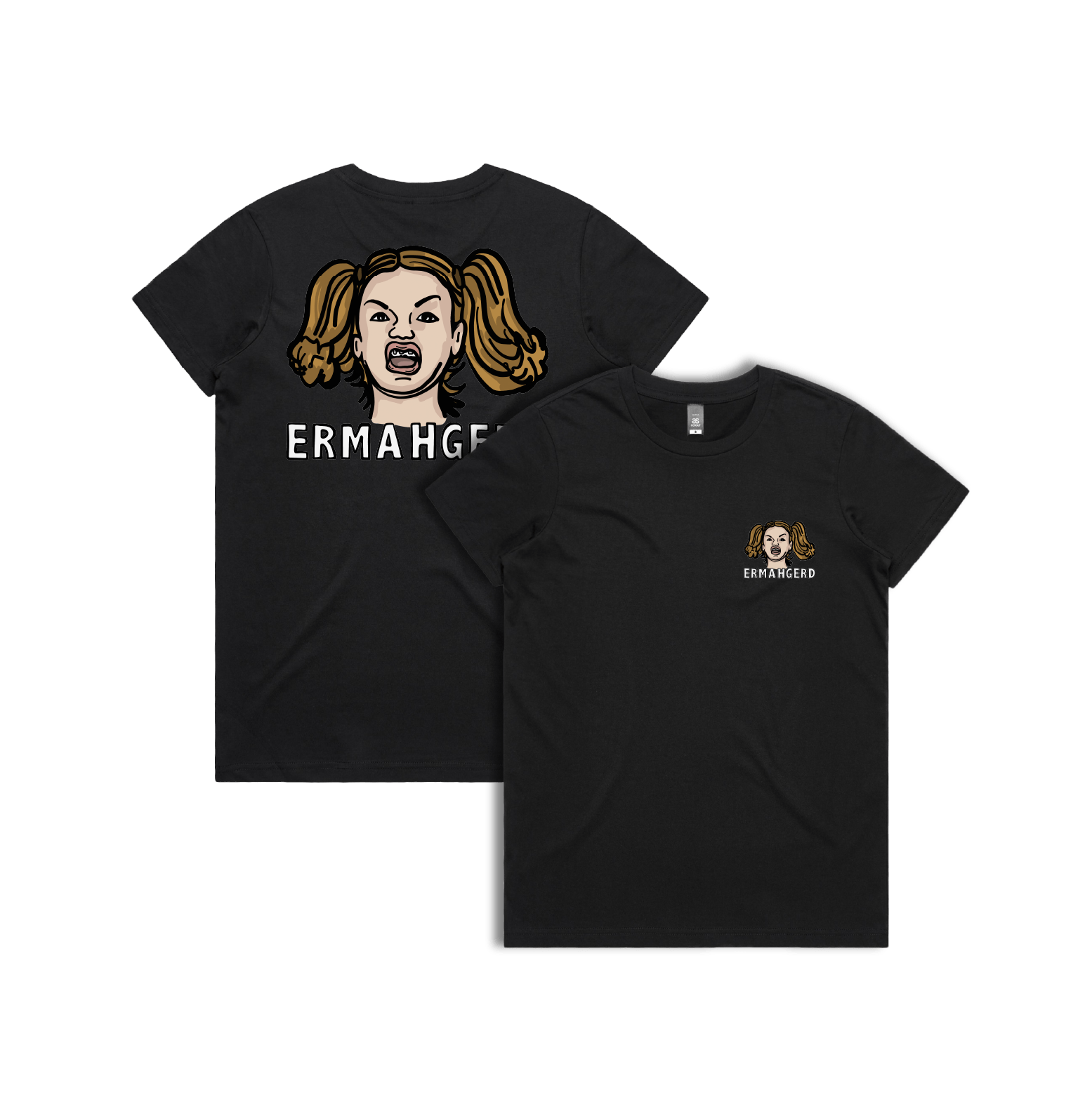 XS / Black / Small Front & Large Back Design Ermahgerd! 🤓 - Women's T Shirt