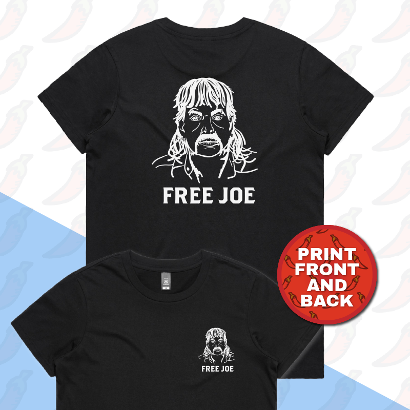 XS / Black / Small Front & Large Back Design Free Joe 🚔 - Women's T Shirt