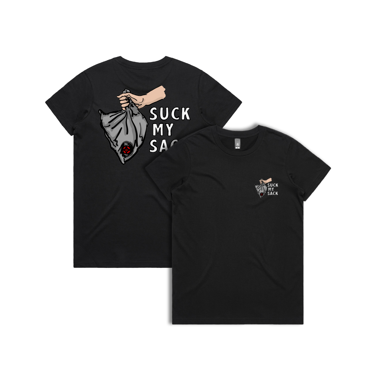 XS / Black / Small Front & Large Back Design Goon Sack 🍷 - Women's T Shirt