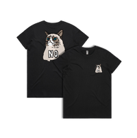 XS / Black / Small Front & Large Back Design Grumpy Cat! 😾 - Women's T Shirt