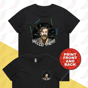 XS / Black / Small Front & Large Back Design Hello There! 👋 - Women's T Shirt