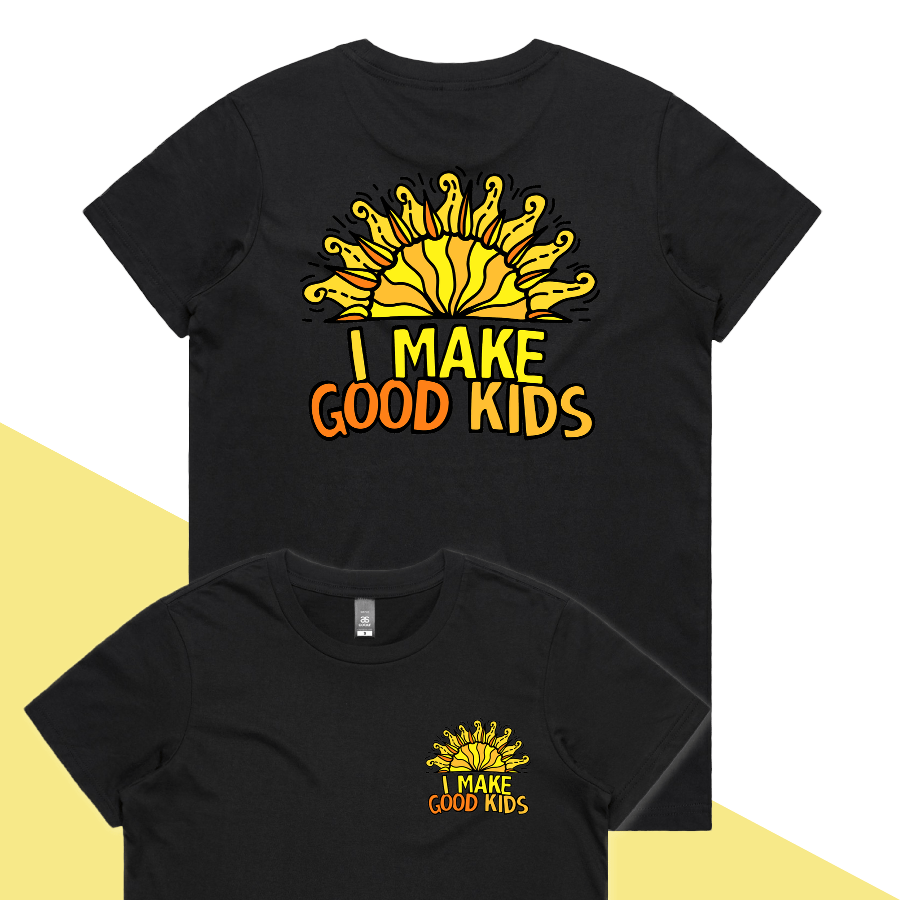 XS / Black / Small Front & Large Back Design I Make Good Kids 👩‍👧‍👦 – Women's T Shirt