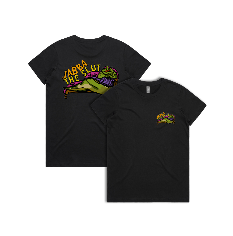 XS / Black / Small Front & Large Back Design Jabba The Slut ⛓️ - Women's T Shirt