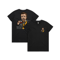 XS / Black / Small Front & Large Back Design Laughing Leo 🍷 - Women's T Shirt