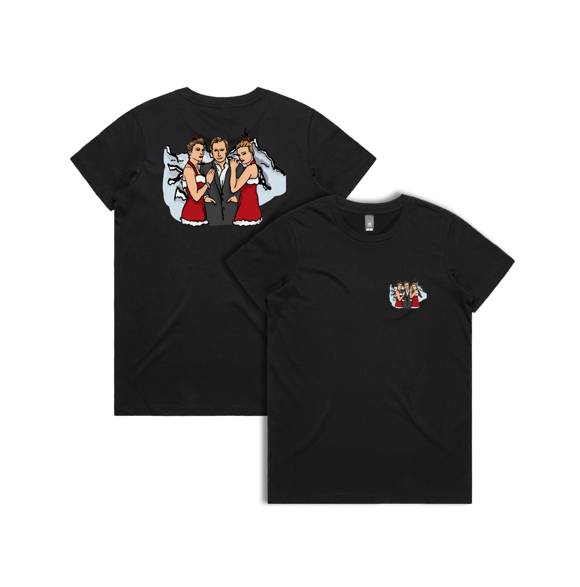 XS / Black / Small Front & Large Back Design Love Actually 💖 - Women's T Shirt