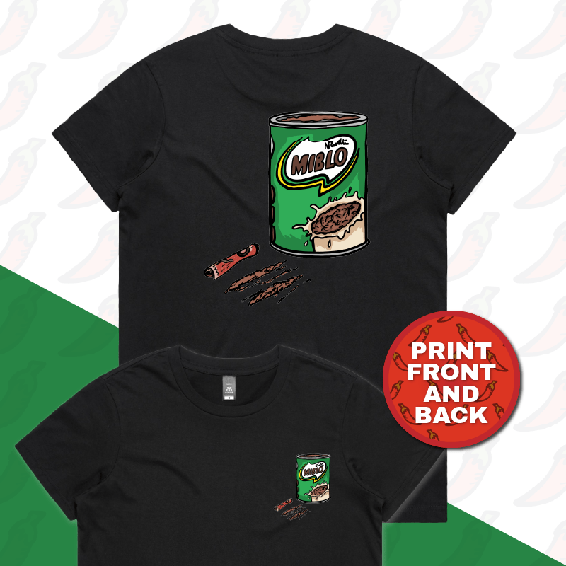 XS / Black / Small Front & Large Back Design MIBLO 🥛 - Women's T Shirt