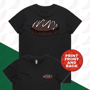 XS / Black / Small Front & Large Back Design Mud Cake 🎂 - Women's T Shirt