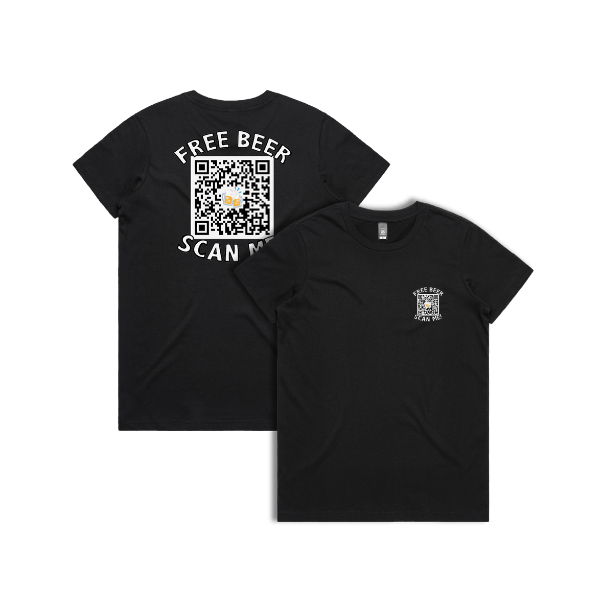 XS / Black / Small Front & Large Back Design Rick Roll QR Prank 🎵 - Women's T Shirt