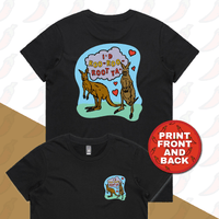 XS / Black / Small Front & Large Back Design Roo Roo Root Ya 🦘 – Women's T Shirt