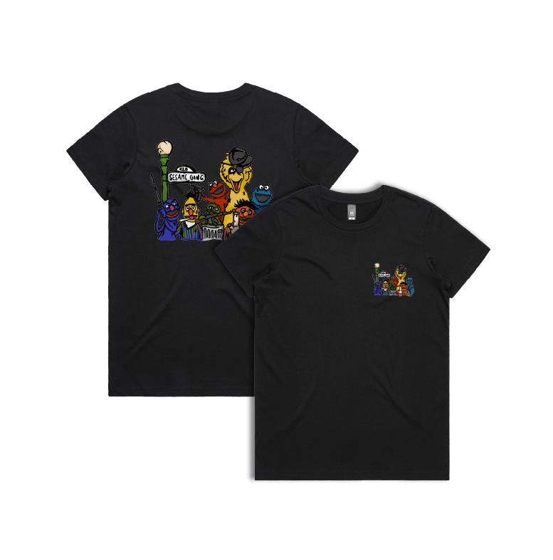 XS / Black / Small Front & Large Back Design Sesame Gang 🥴 - Women's T Shirt