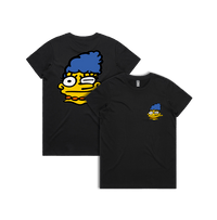 XS / Black / Small Front & Large Back Design Smeared Marge 👕 - Women's T Shirt
